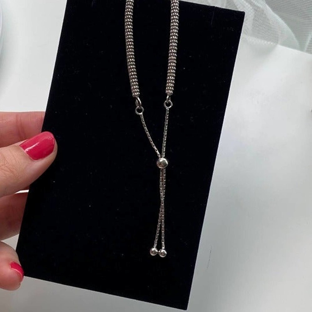 Bracelet Italian Sterling Silver Rope Chain Adjustable Clasp